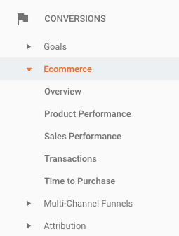 Google analytics eCommerce tracking