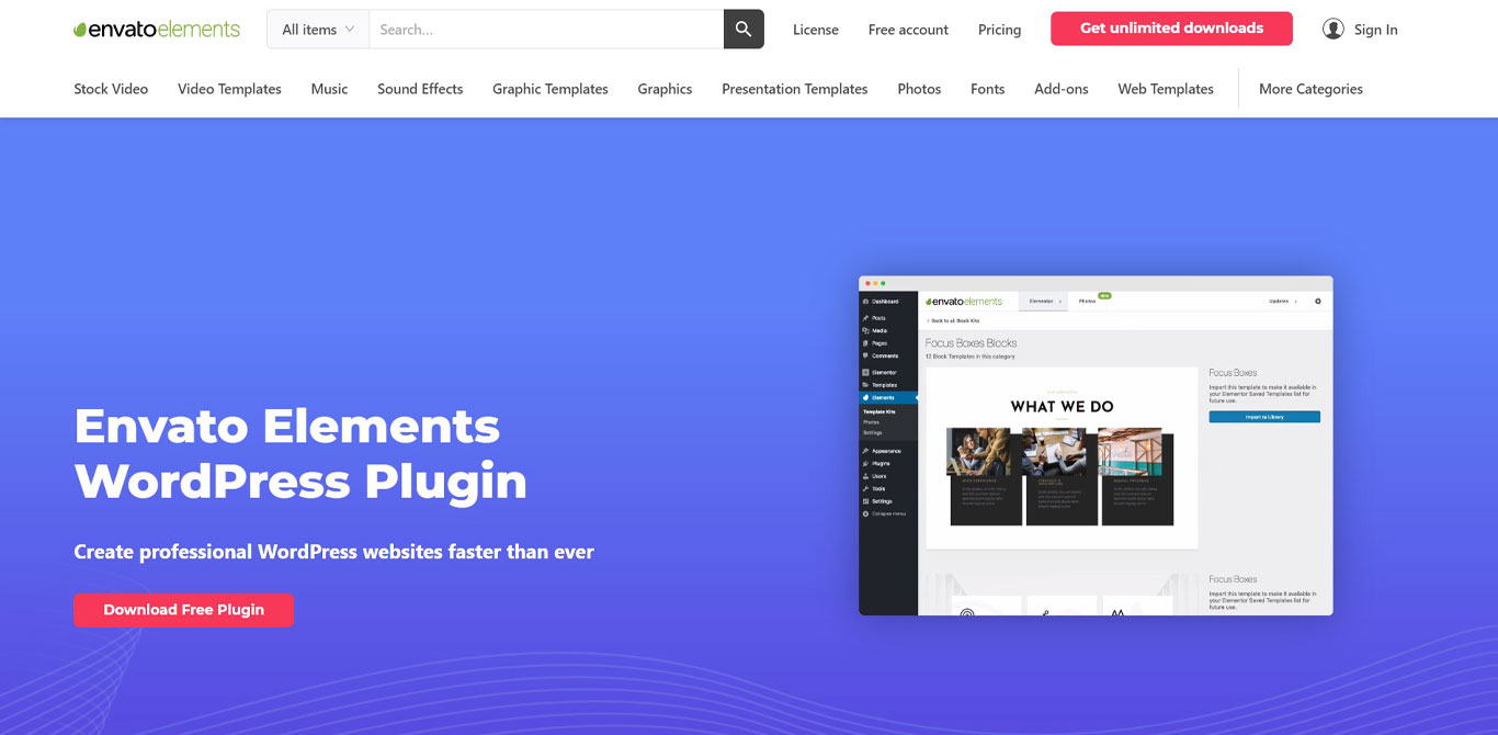 Envato elements plugin image