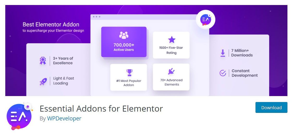 Essential addons for elementor plugin site