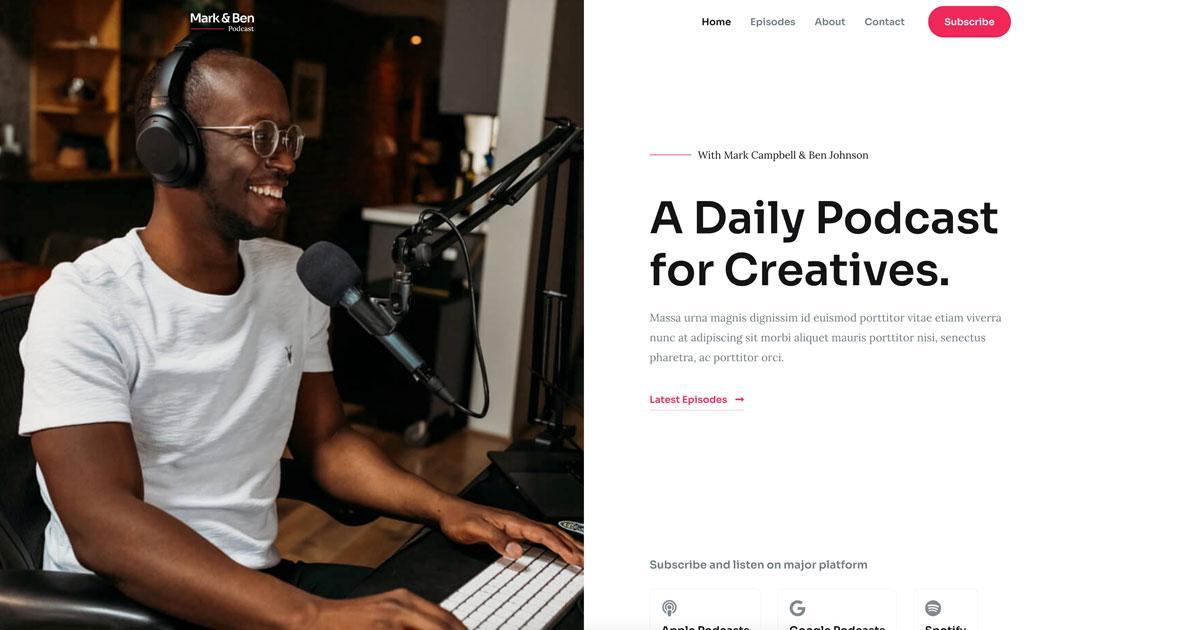 Podcaster website template