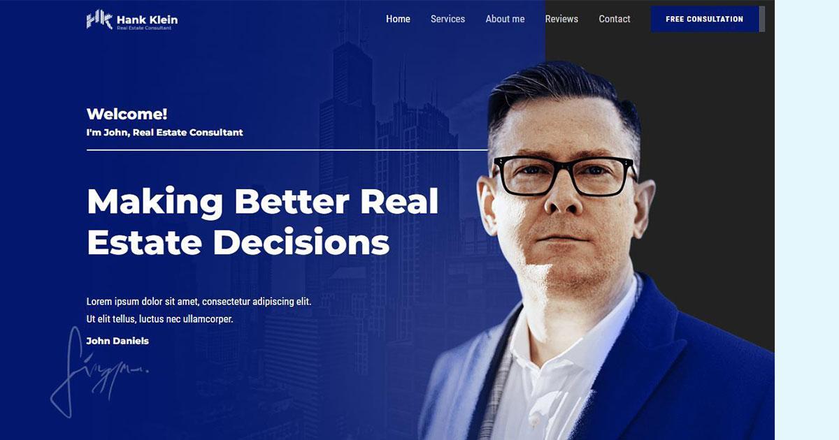 Real Estate consultant web template