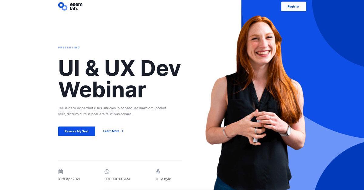 Webinar or Event website template