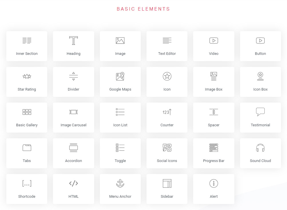 Elementor basic elements image