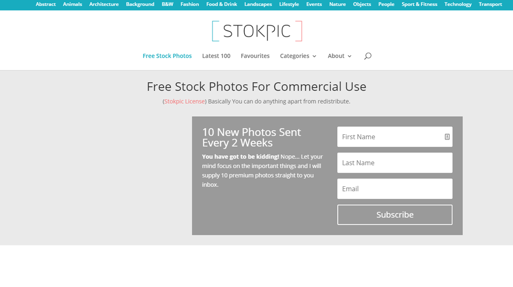 StokPic homepage