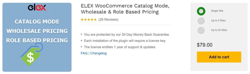 ELEX WooCommerce Catalog Mode plugin