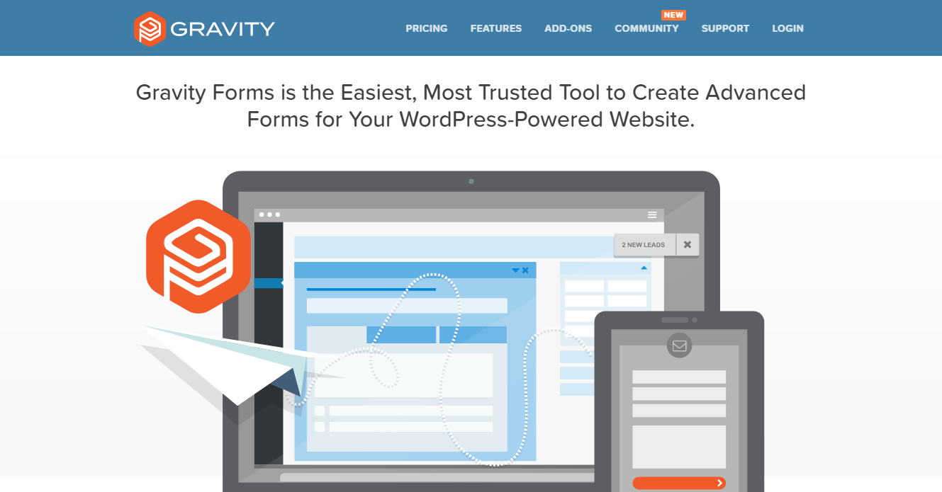 Gravity Forms homepage