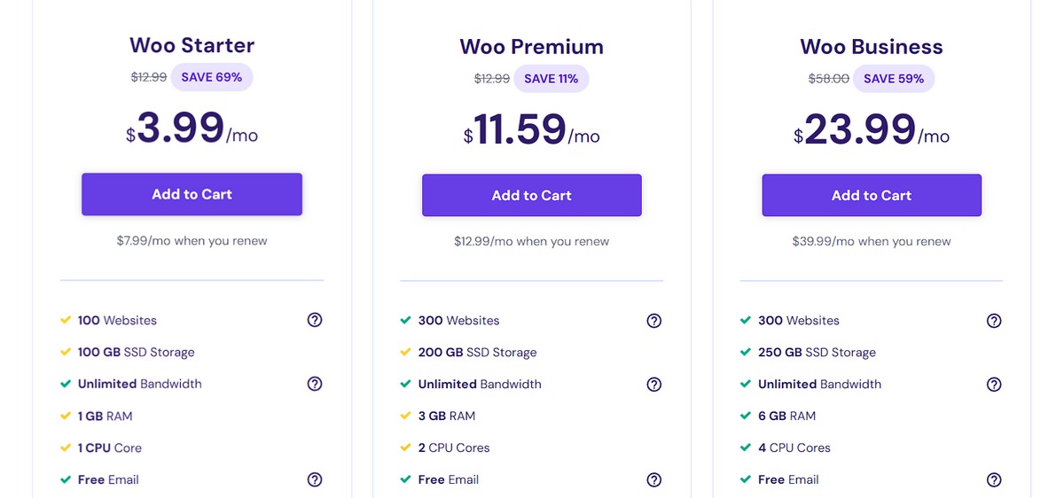 hostinger WooCommerce hosting pricing