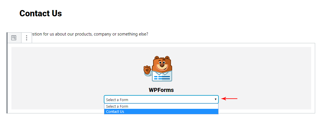 Adding WPForms form in Gutenberg post