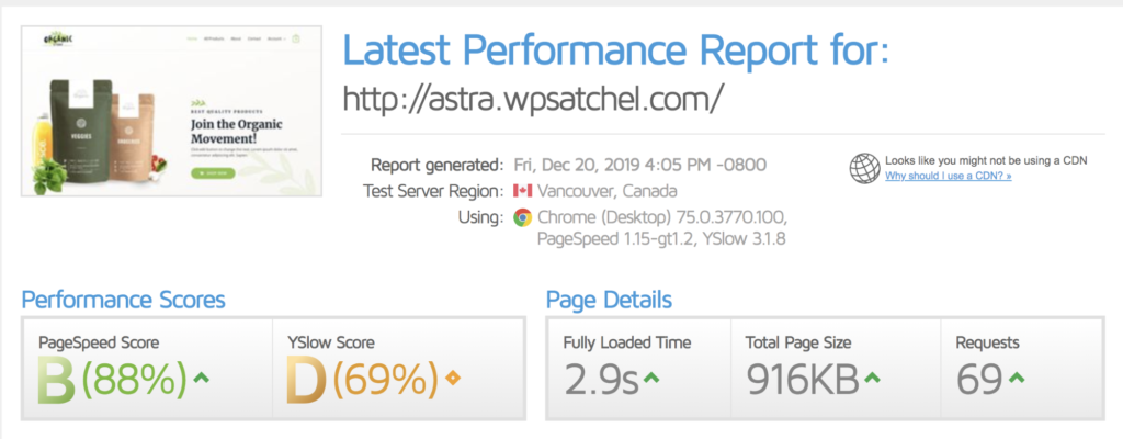 hummingbird plugin speedtest results