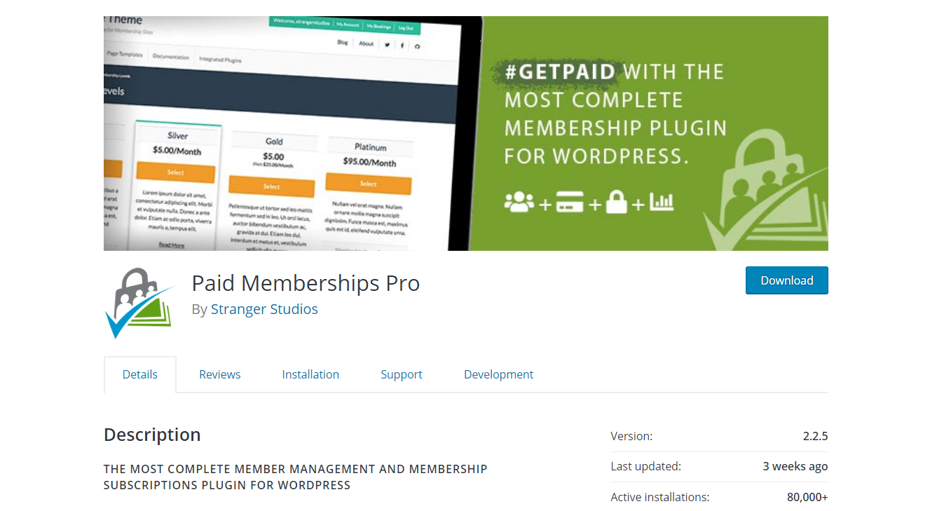 Paid Memberships Pro plugin