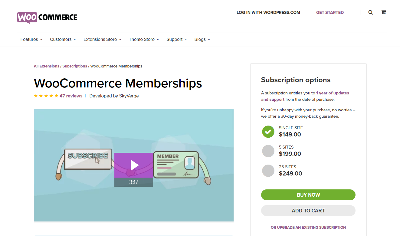 WooCommerce Memberships plugin