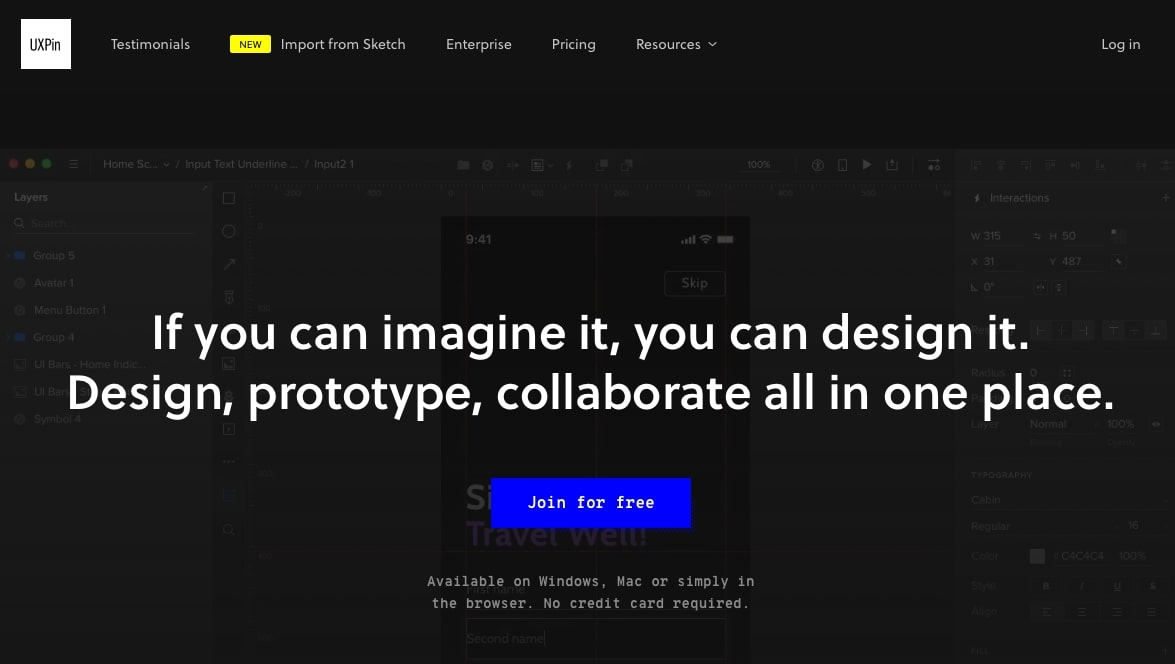 UXPin homepage