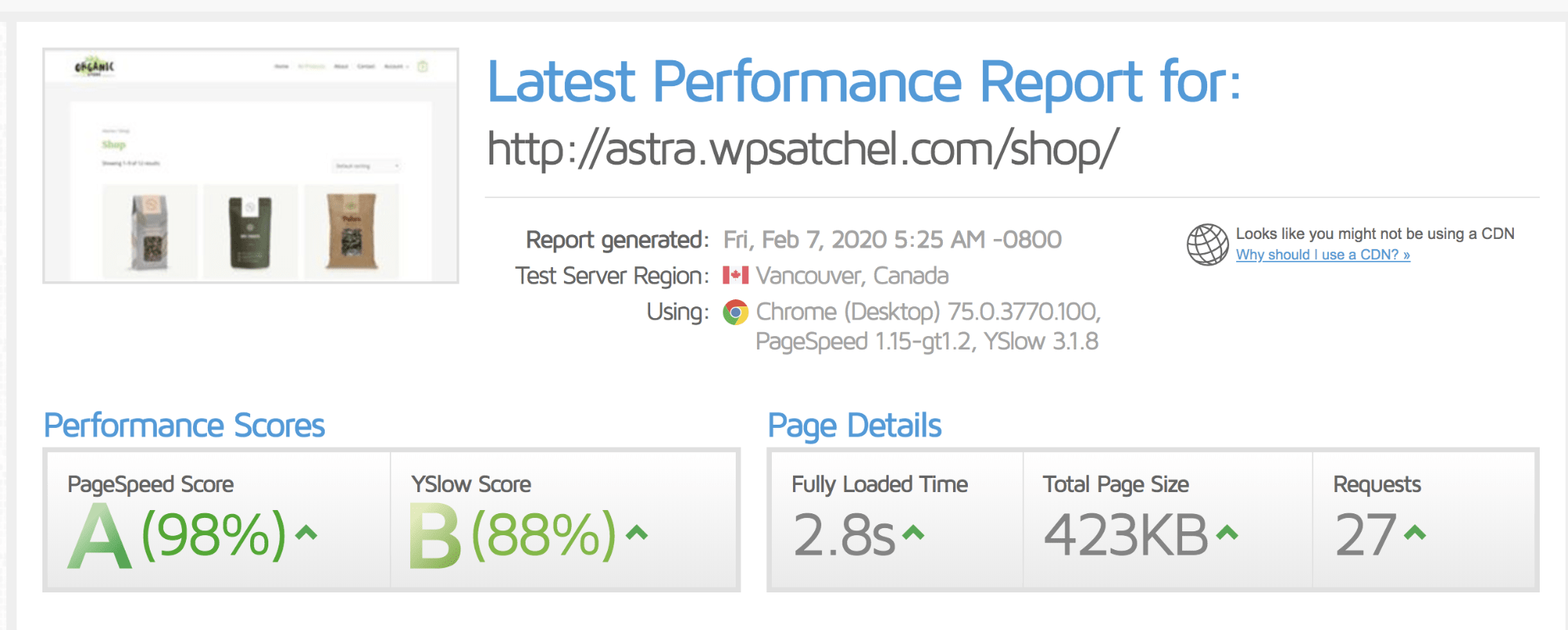 Load speed after W3 Total Cache installation