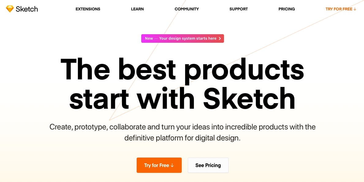 Sketch homepage