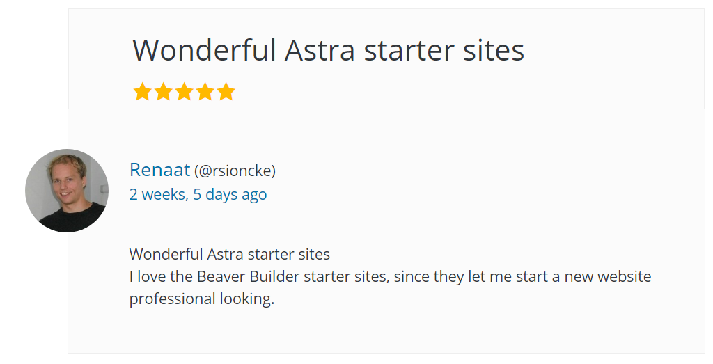 Starter Sites Review by Renaat