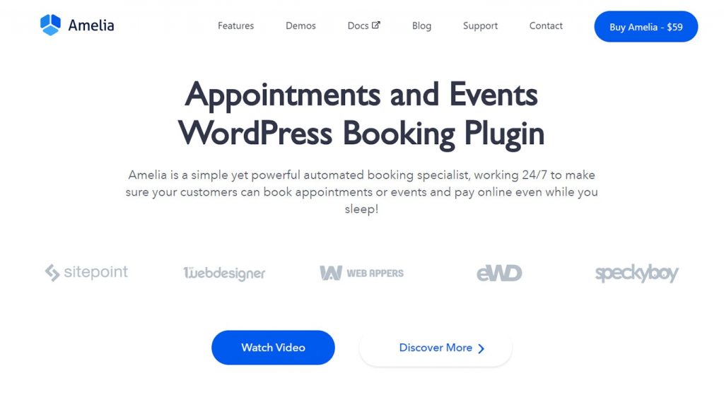 Amelia is a simple yet powerful plugin for bookings.