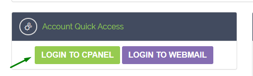 Arrow showing the button to log in to hosting's cPanel