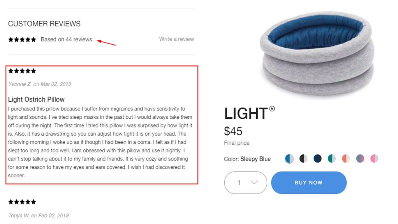 Display customer reviews image