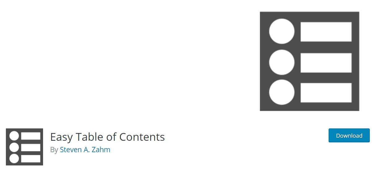 Easy table of contents plugin image