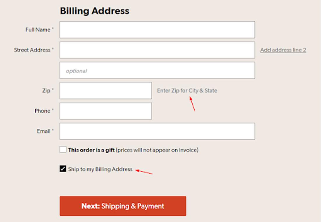 Minimalistic checkout form image