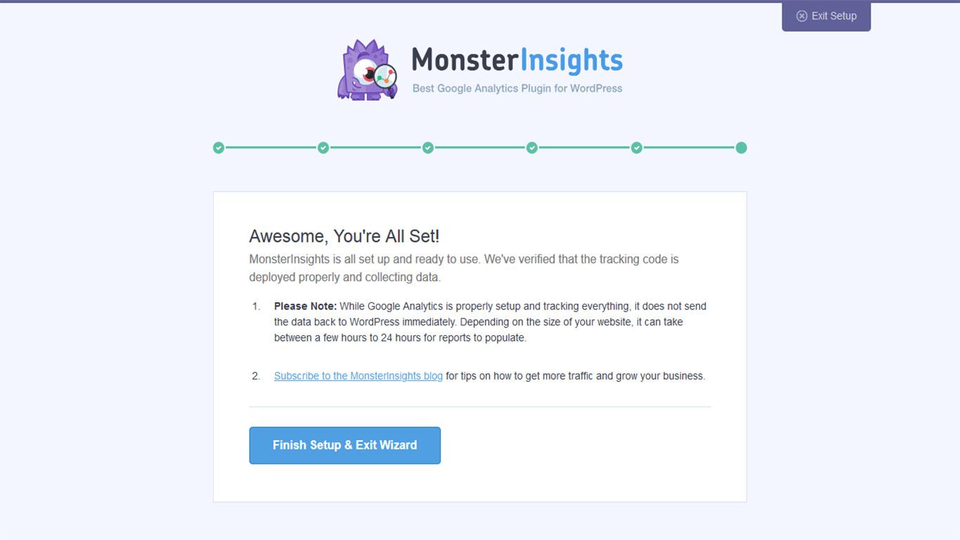 MonsterInsights install message