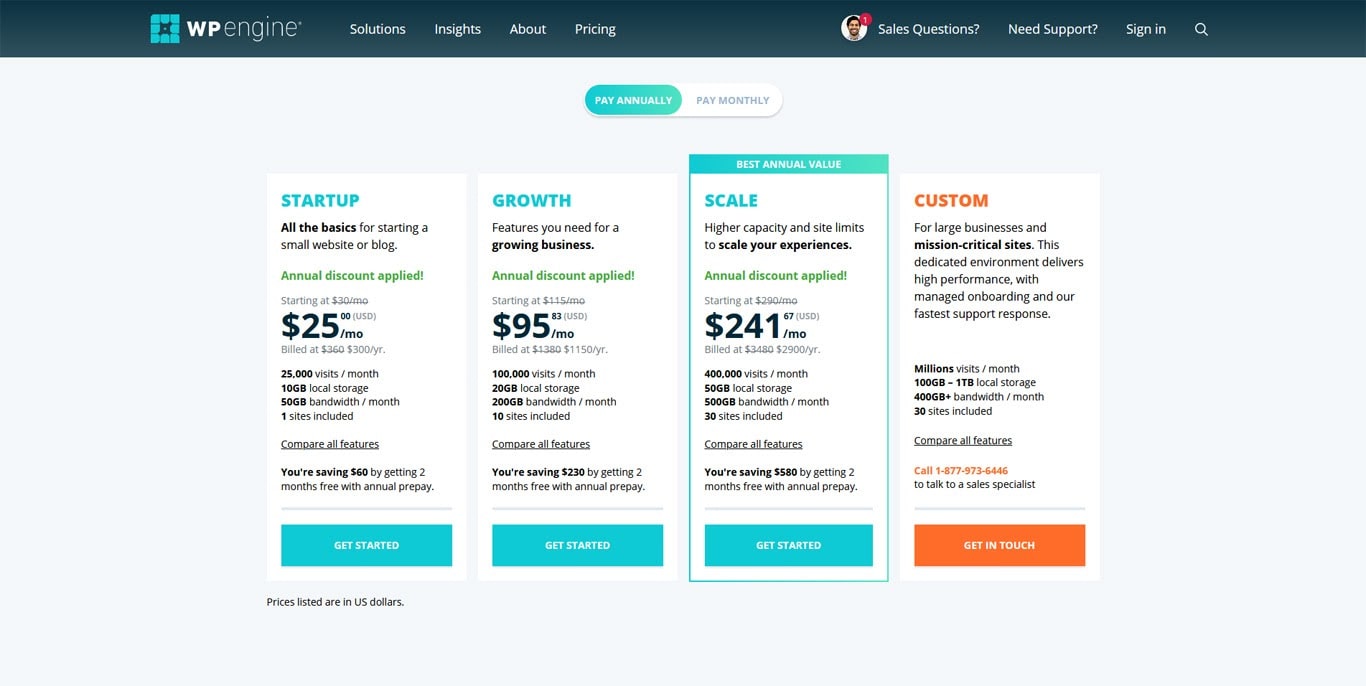 WPEngine plans image