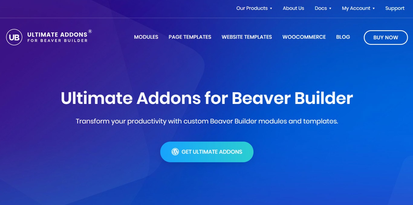 Ultimate Addons for Beaver Builder homepage