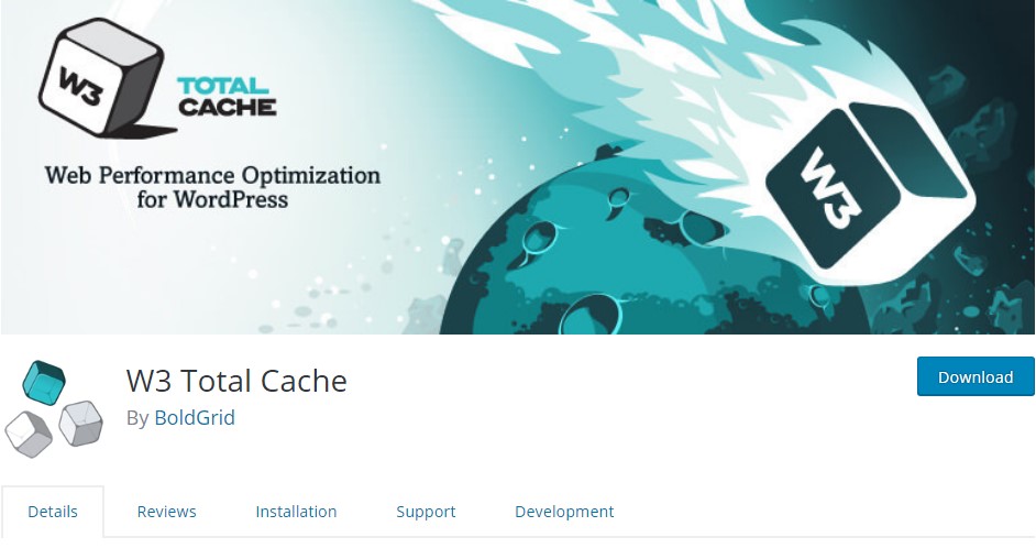 W3 Total Cache download page in WordPress.org