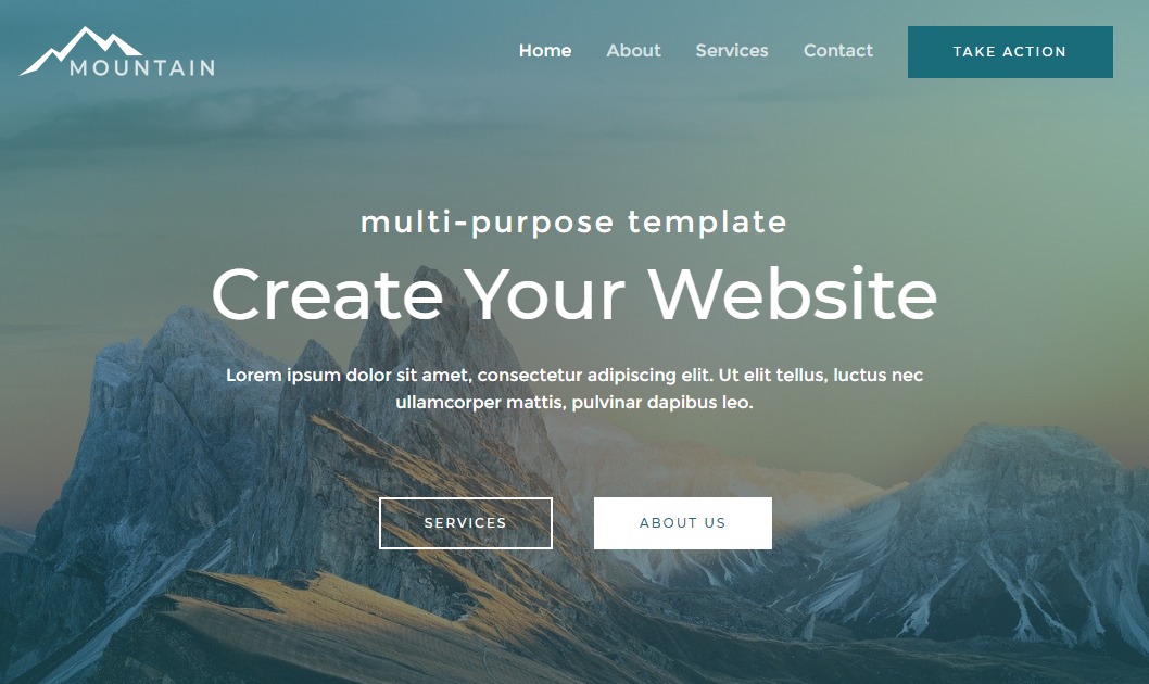 Mountain Template Homepage