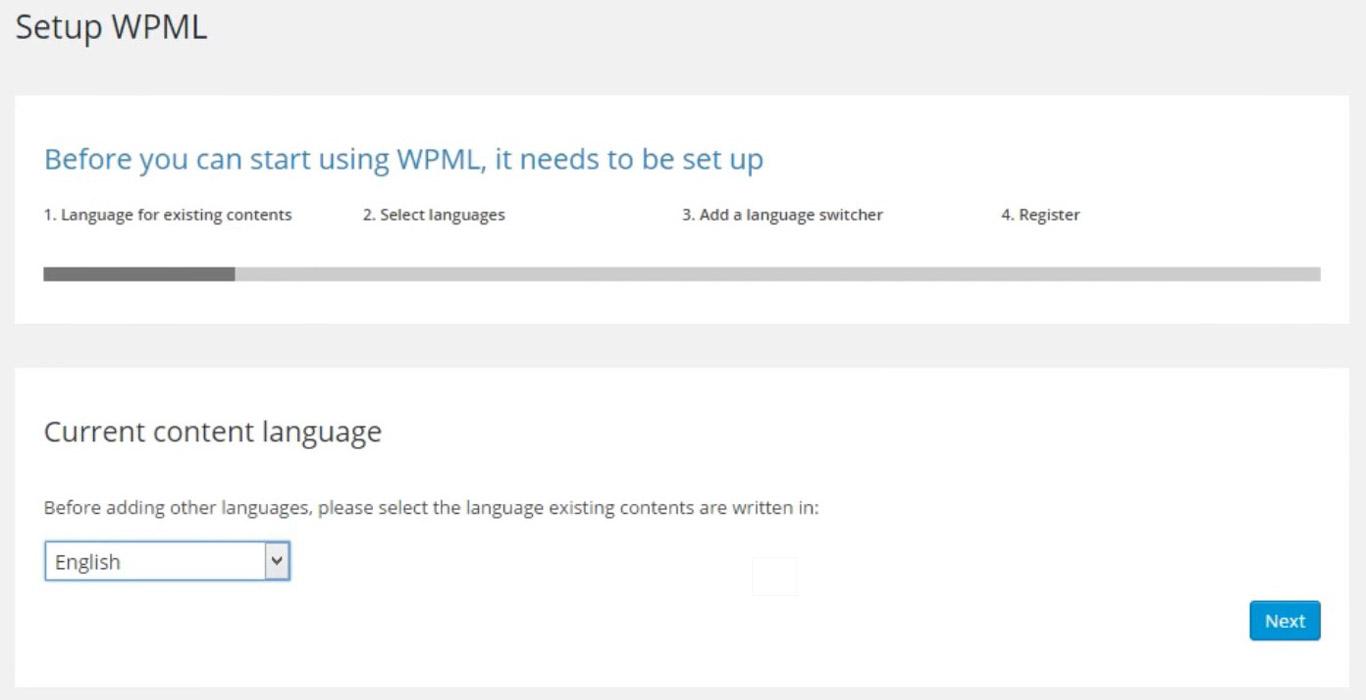 WPML plugin setup image