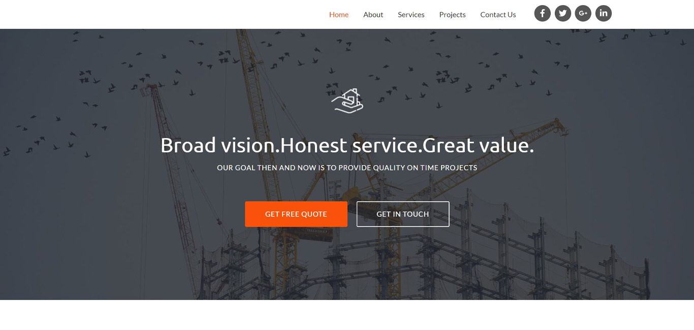 Construction brizy template