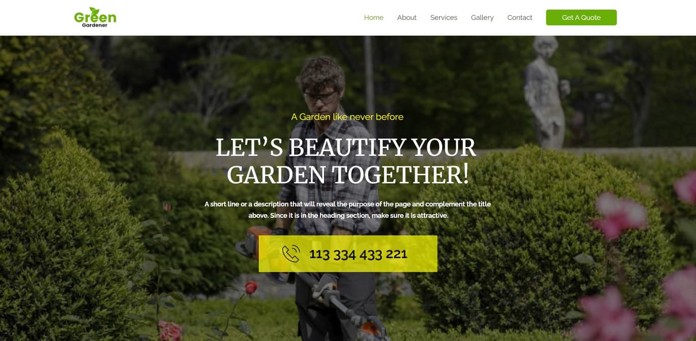 Gardening brizy template