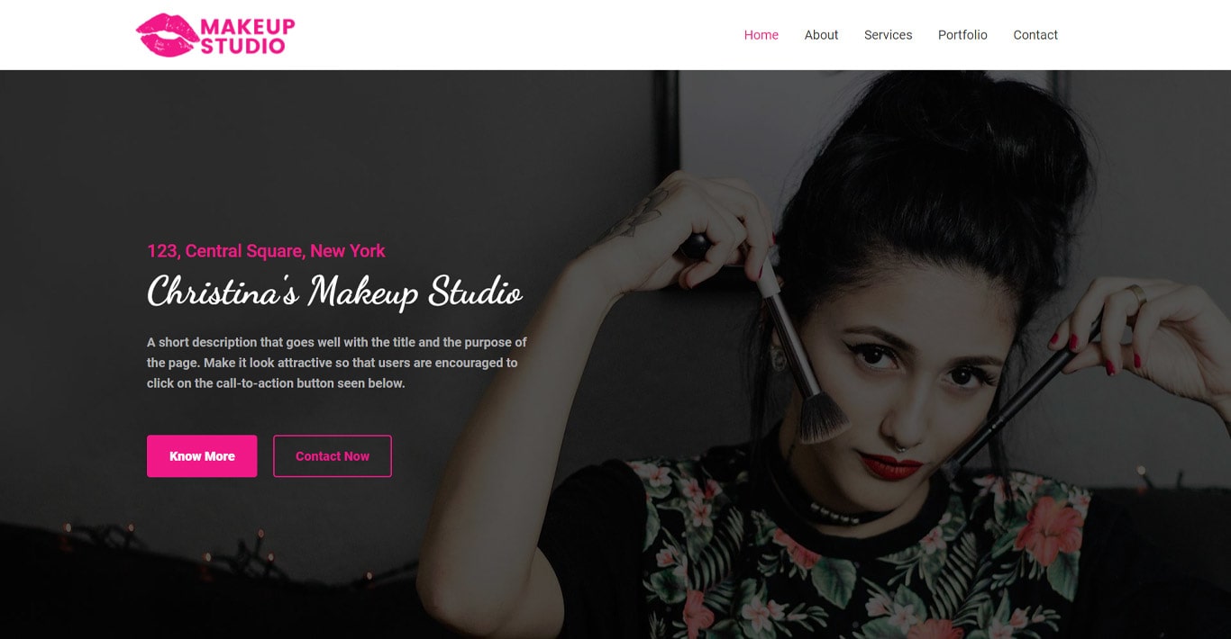 Makeup artist brizy template