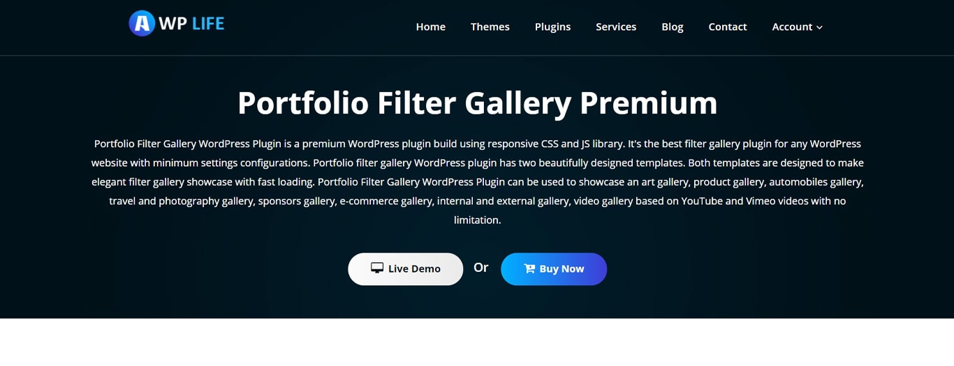 Portfolio gallery plugin site image