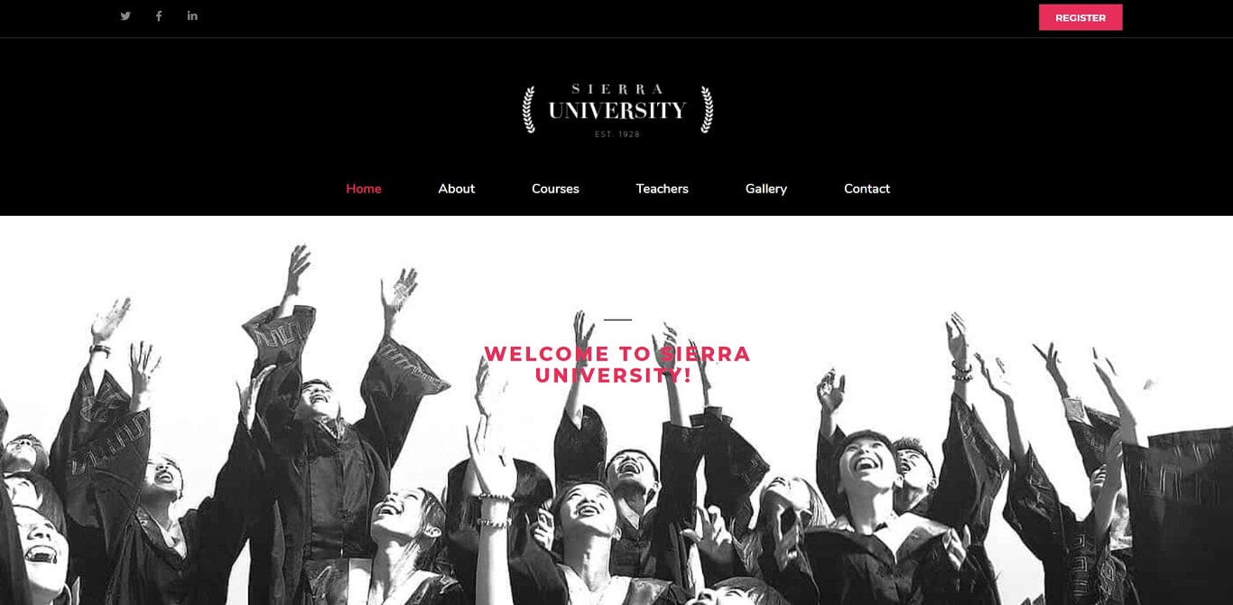 University brizy template