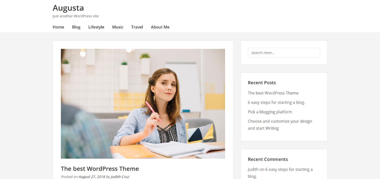 Augusta wordpress blog theme