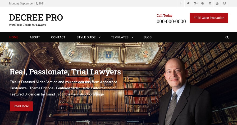 Decree Pro WordPress Theme for Lawyers