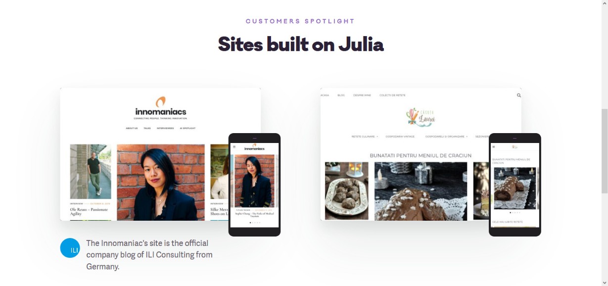 Julia Food Blog WordPress Theme