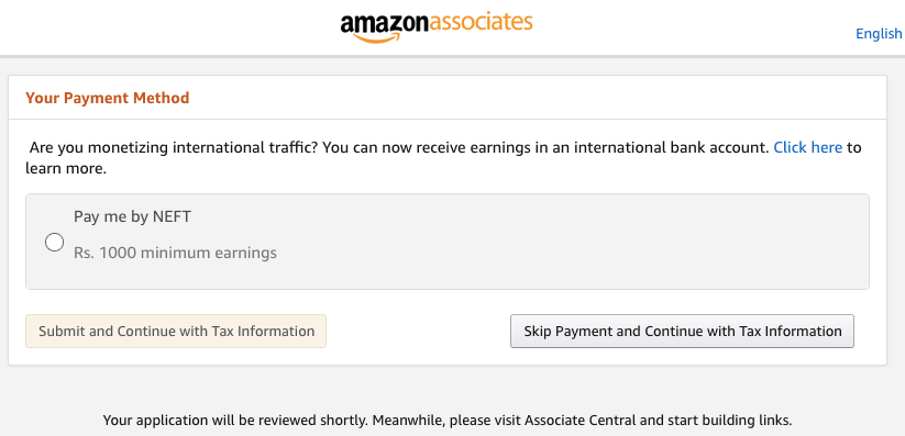 Amazon associates setup 6