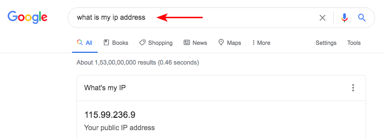 Check current IP address