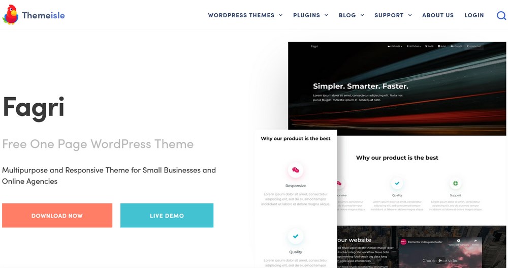 Fagri Free One Page WordPress Theme