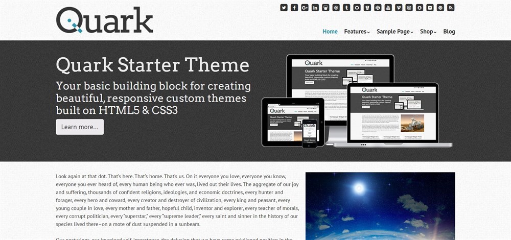 Quark Starter Theme demo site