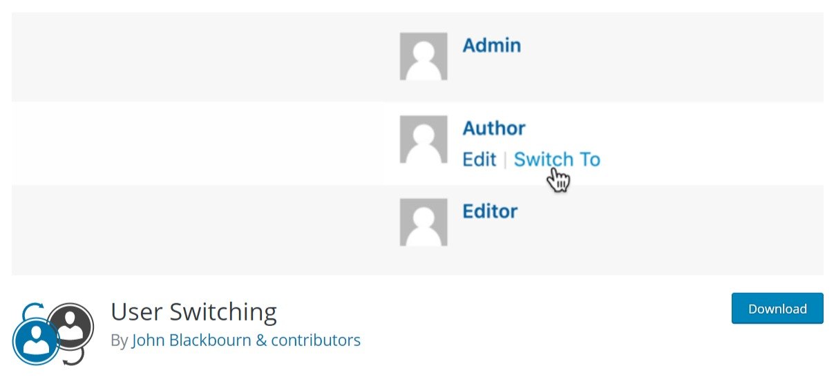 User Switching WordPress plugin