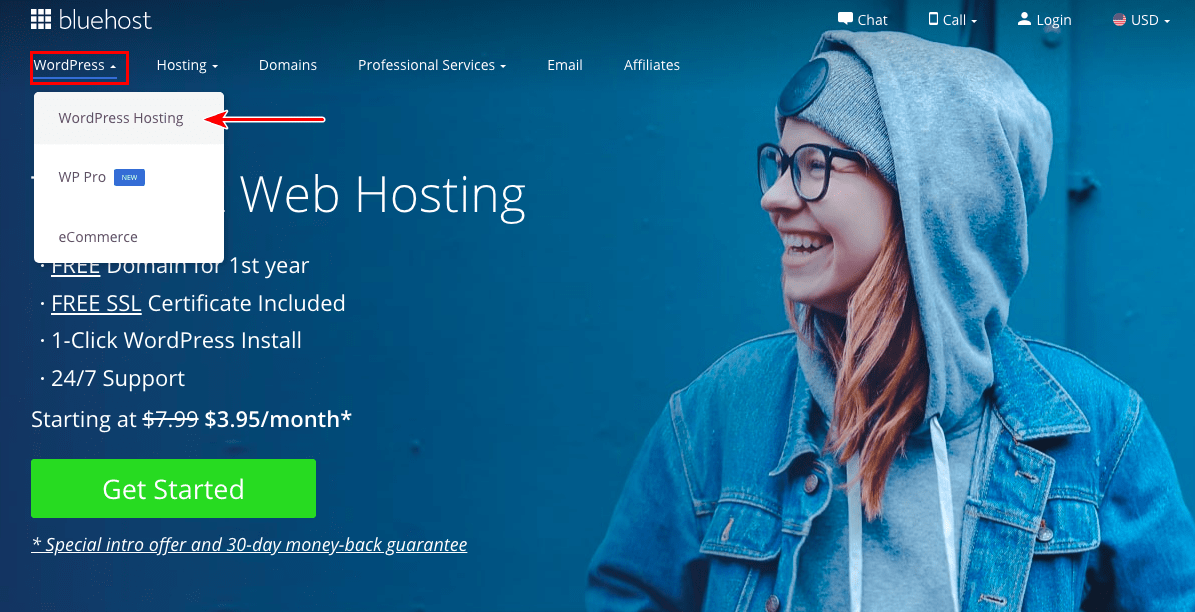 bluehost homepage