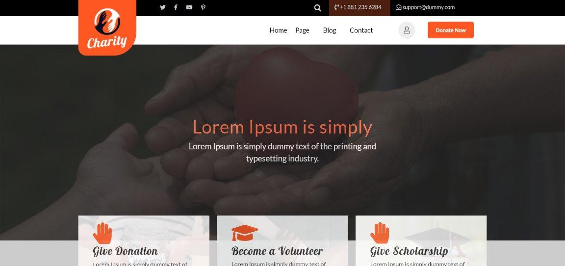 Charity Pro wordpress theme demo