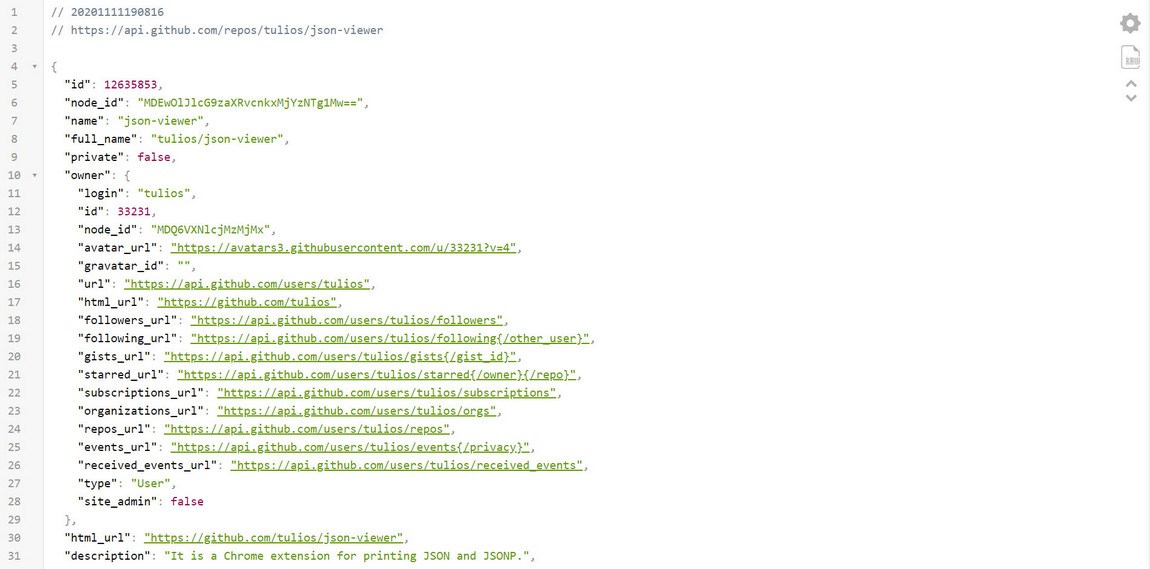 json viewer extension