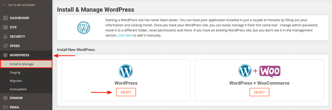 siteground install wordpress