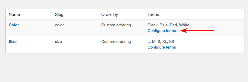 woocommerce configure terms 2
