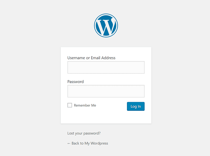 wordpress login page