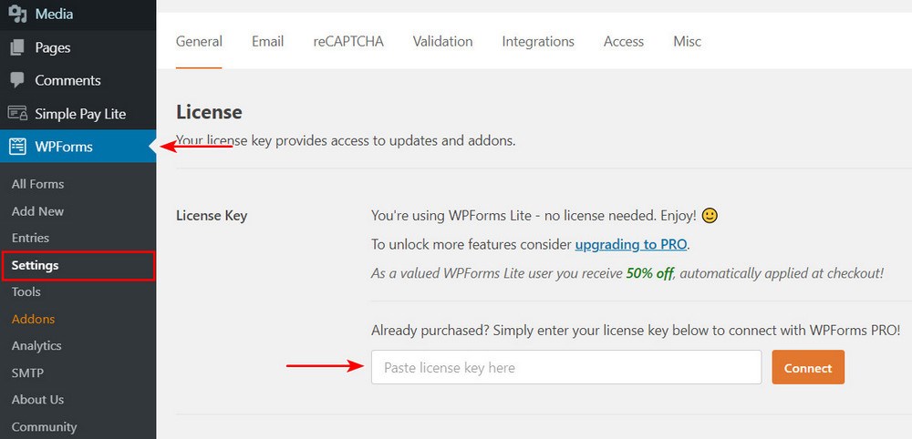 WP Forms upgrade